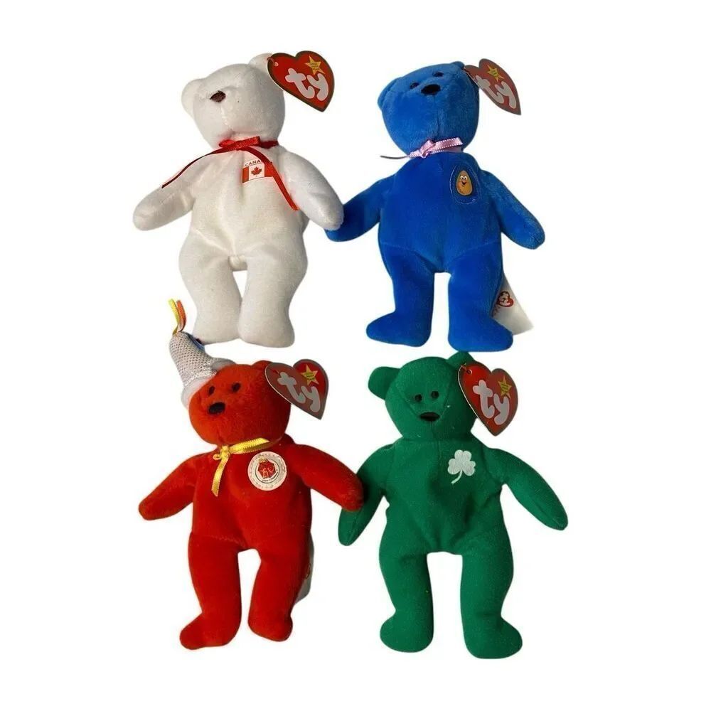 Lot of 4 Erin Maple Mc Nuggets 25 Happy Meal Mc Donalds 1999 Ty Teenie Beanie Ba